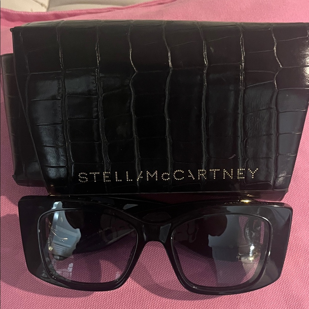 Stella McCartney Black Croc-Embossed Sunglasses Set